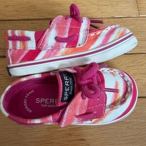 Sperry Top- Sider Bahama Crib Jr toddler US 4 Pink, Orange & White Shoes